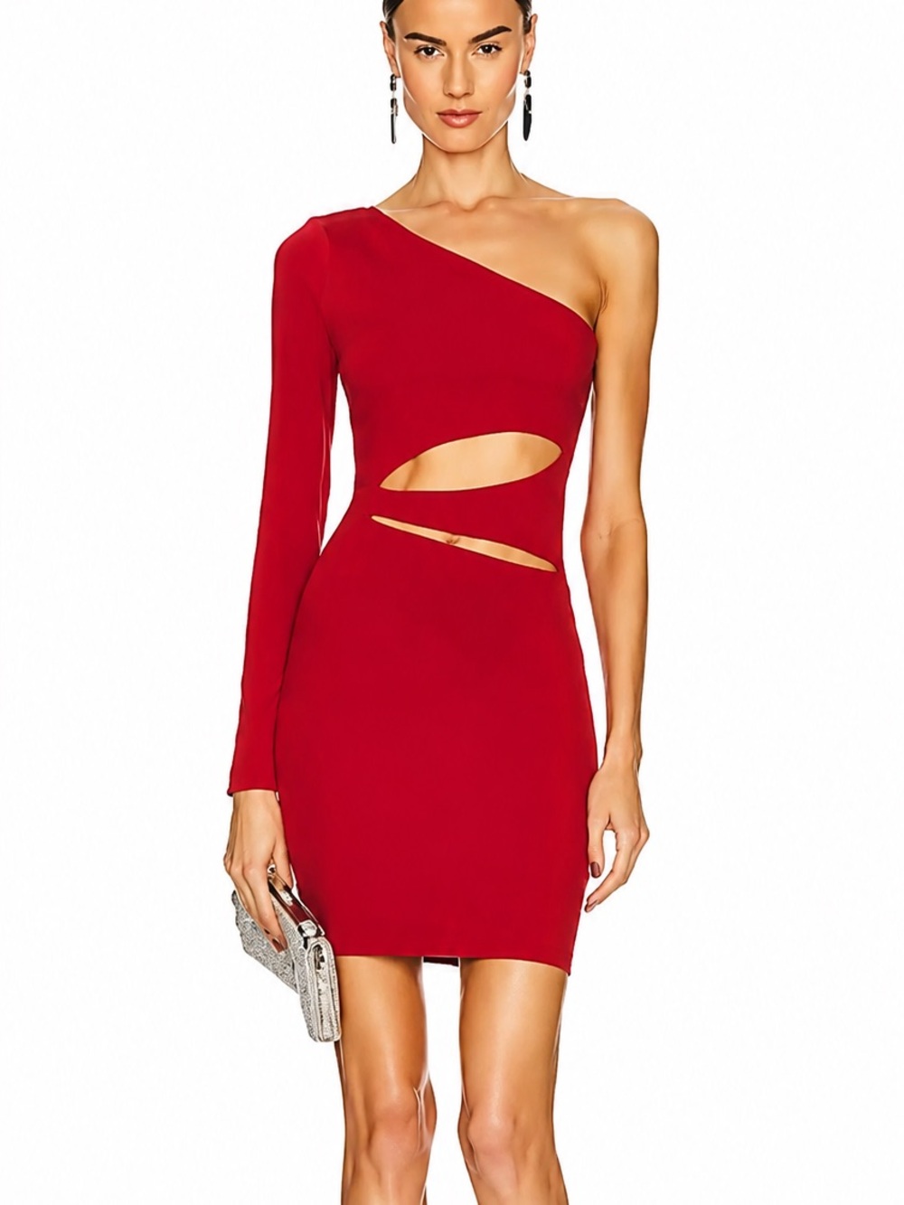 Susana Monaco One Shoulder Cut Out Bodycon Mini Dress XS